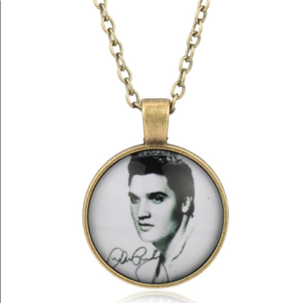 Elvis brass necklace